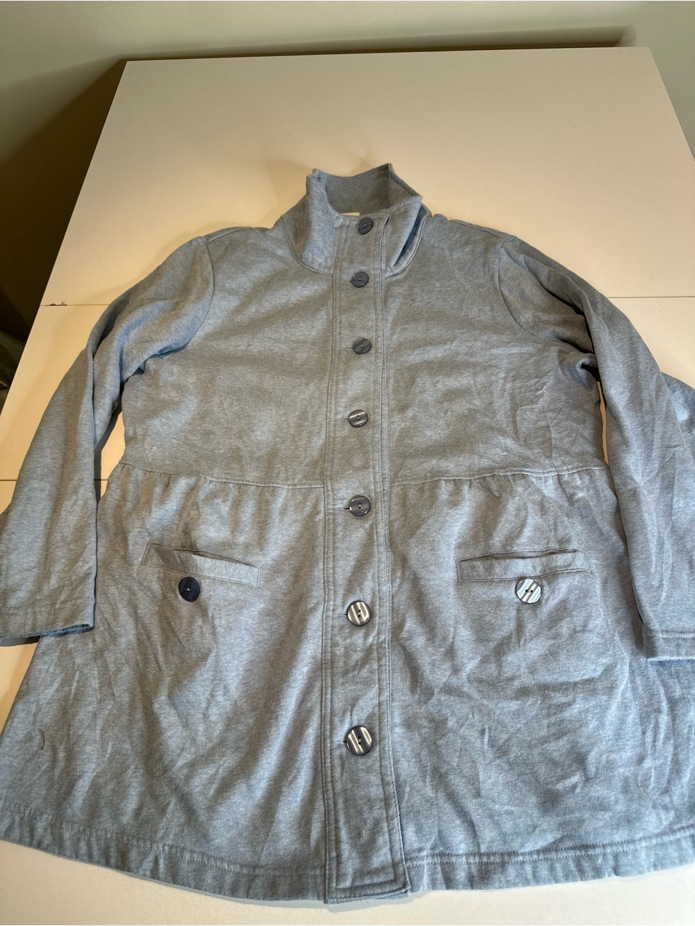 Blair Light Gray Button-Front Women's Coat